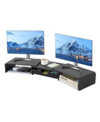 Monitor Stand Riser with Drawer Desktop Organizer With Drawer, 3 Shelves