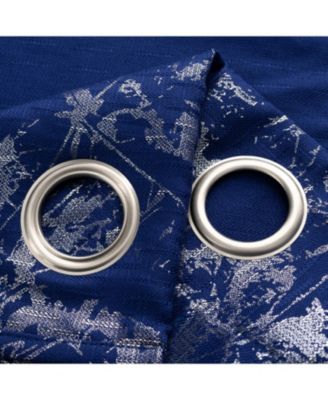 Brighton Foil Jacquard Polyester Window Curtain Grommet Panel 52" x 84"