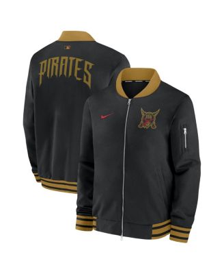 Men's Black Pittsburgh Pirates 2026 City Connect Authentic Collection Relaxed Full-Zip Bomber Jacket