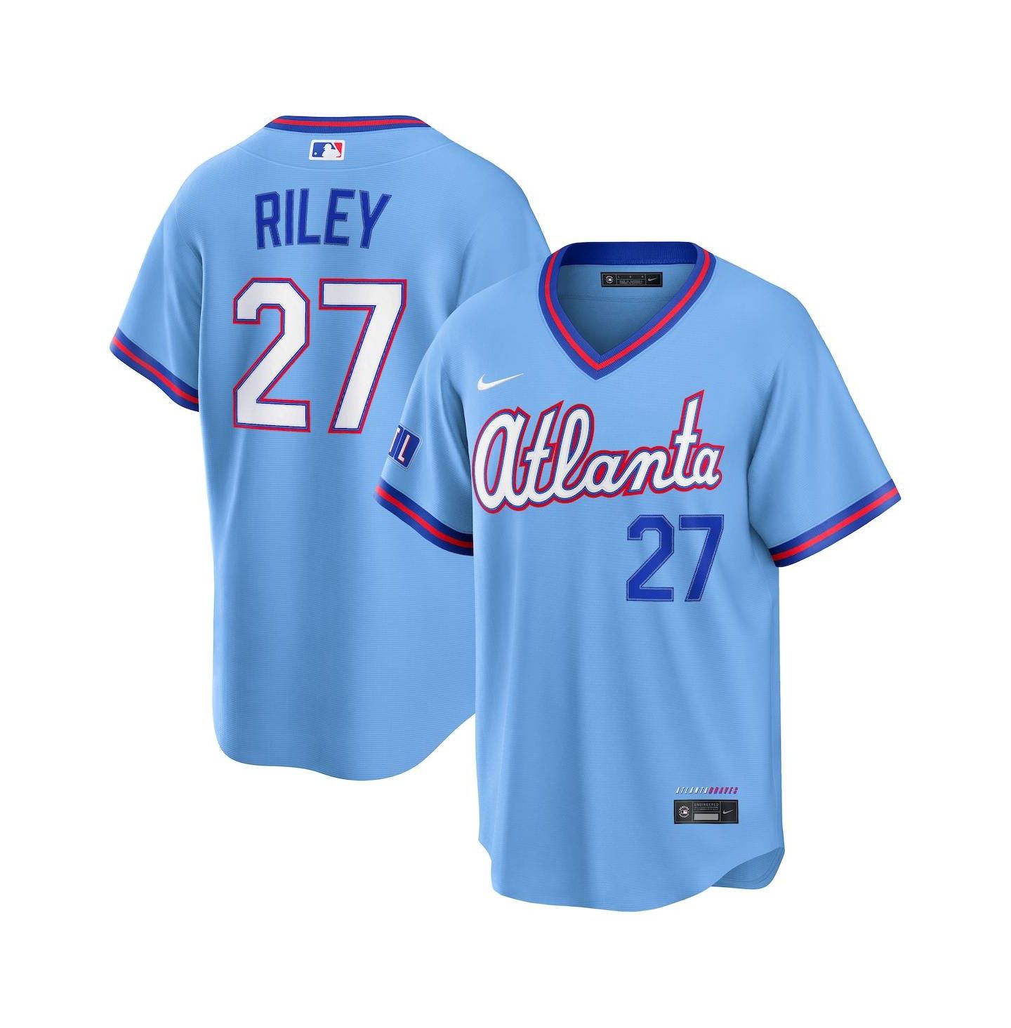 Мужской топ Nike Austin Riley Powder Blue Atlanta Braves 2026 City Connect Stadium Jersey — фото 1