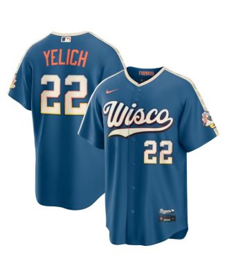 Men's Christian Yelich Mineral Blue Milwaukee Brewers 2026 City Connect Stadium Jersey