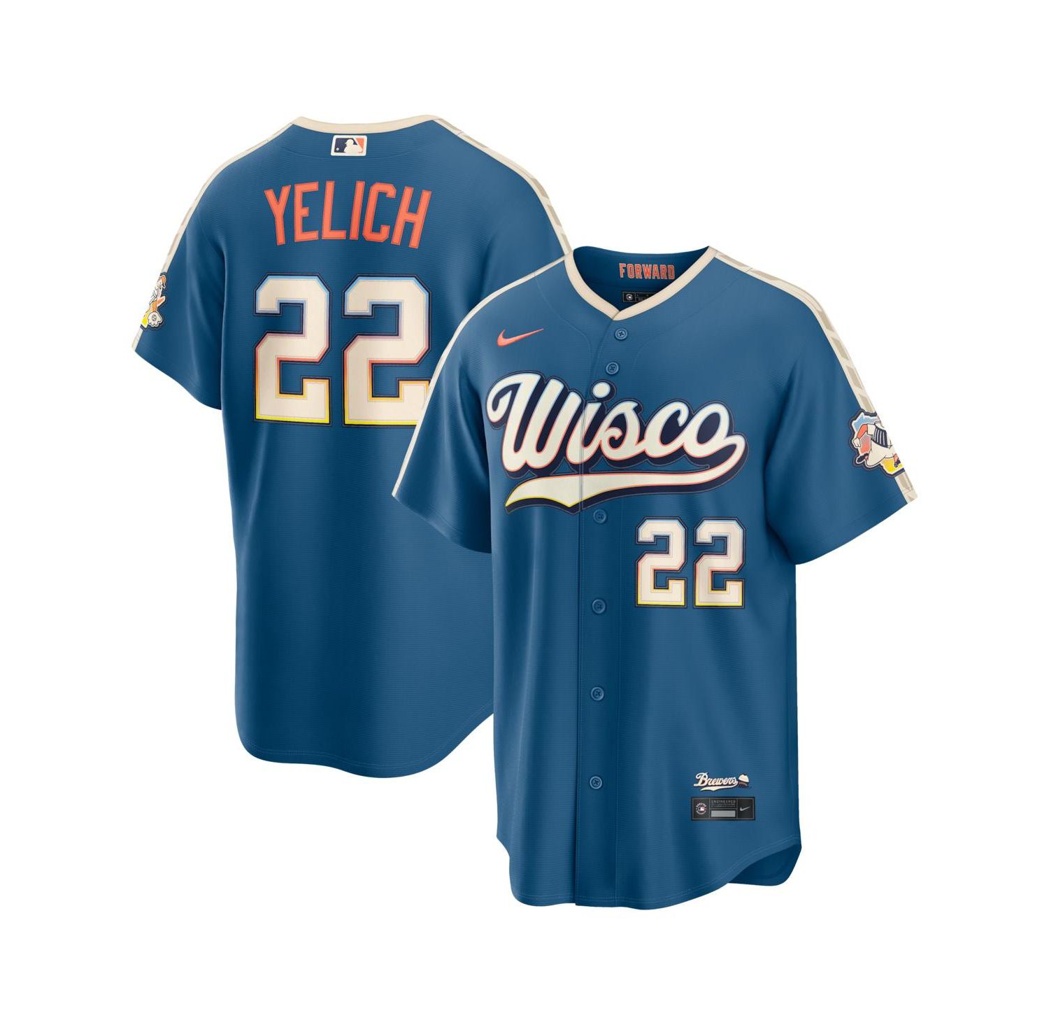 Men's Christian Yelich Mineral Blue Milwaukee Brewers 2026 City Connect Stadium Jersey