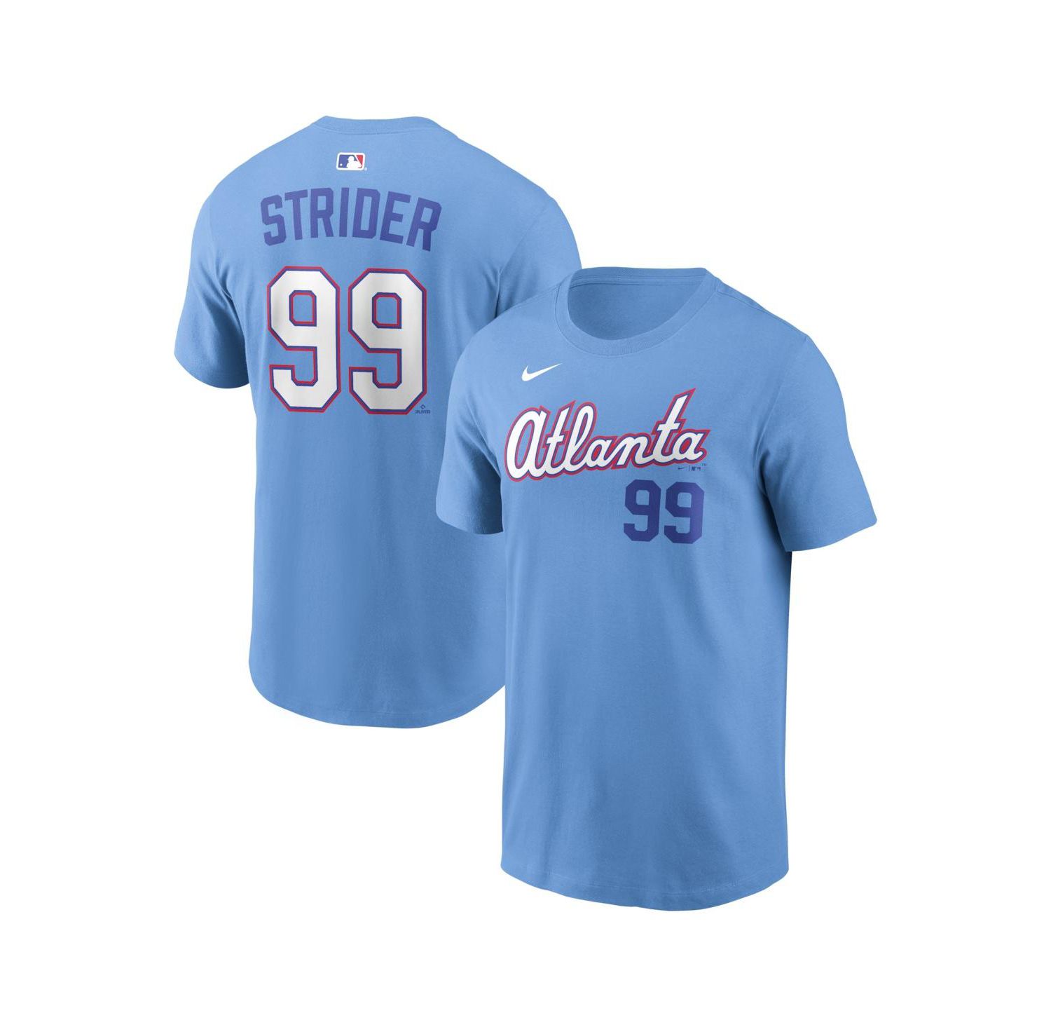 Men's Spencer Strider Powder Blue Atlanta Braves 2026 City Connect Name & Number T-Shirt