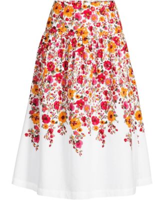 Petite Poplin Drop Waist Midi Skirt - Set Bottom