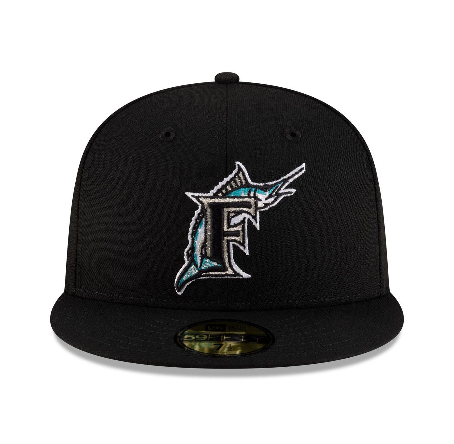 Men's Black Florida Marlins On-Field Authentic Collection 59FIFTY Fitted Hat