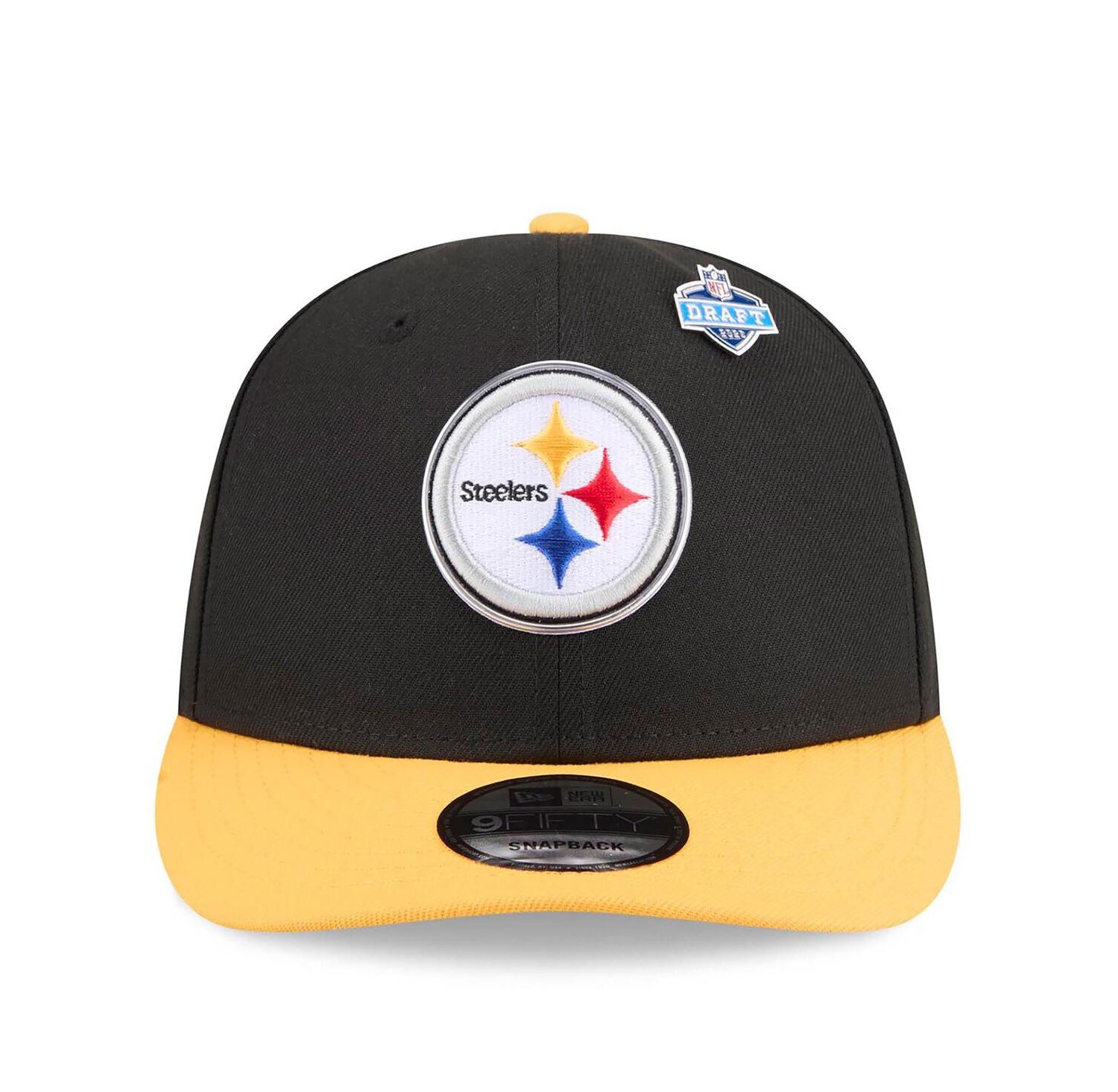 Men's Black/Gold Pittsburgh Steelers 2026 NFL Draft On Stage Pre-Curved 9FIFTY Snapback Hat