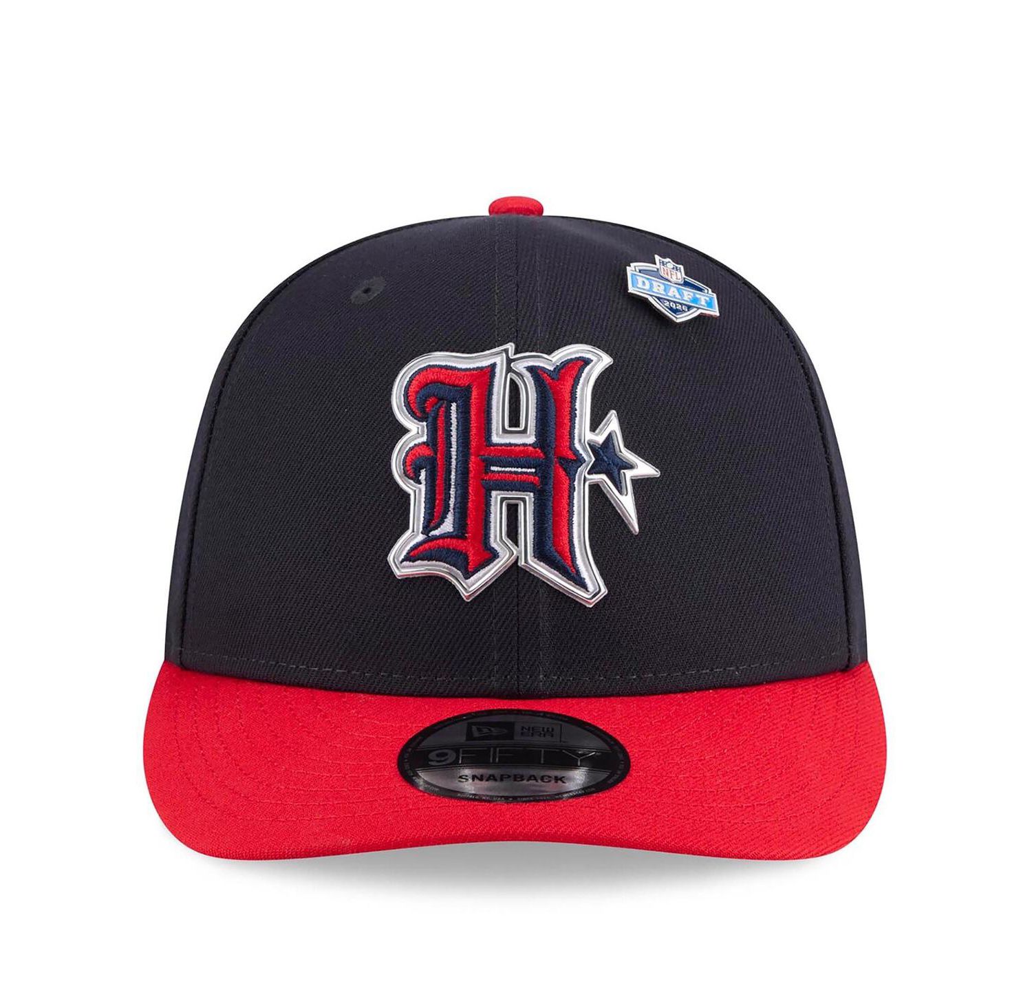 Men's Navy/Red Houston Texans 2026 NFL Draft On Stage Pre-Curved 9FIFTY Snapback Hat