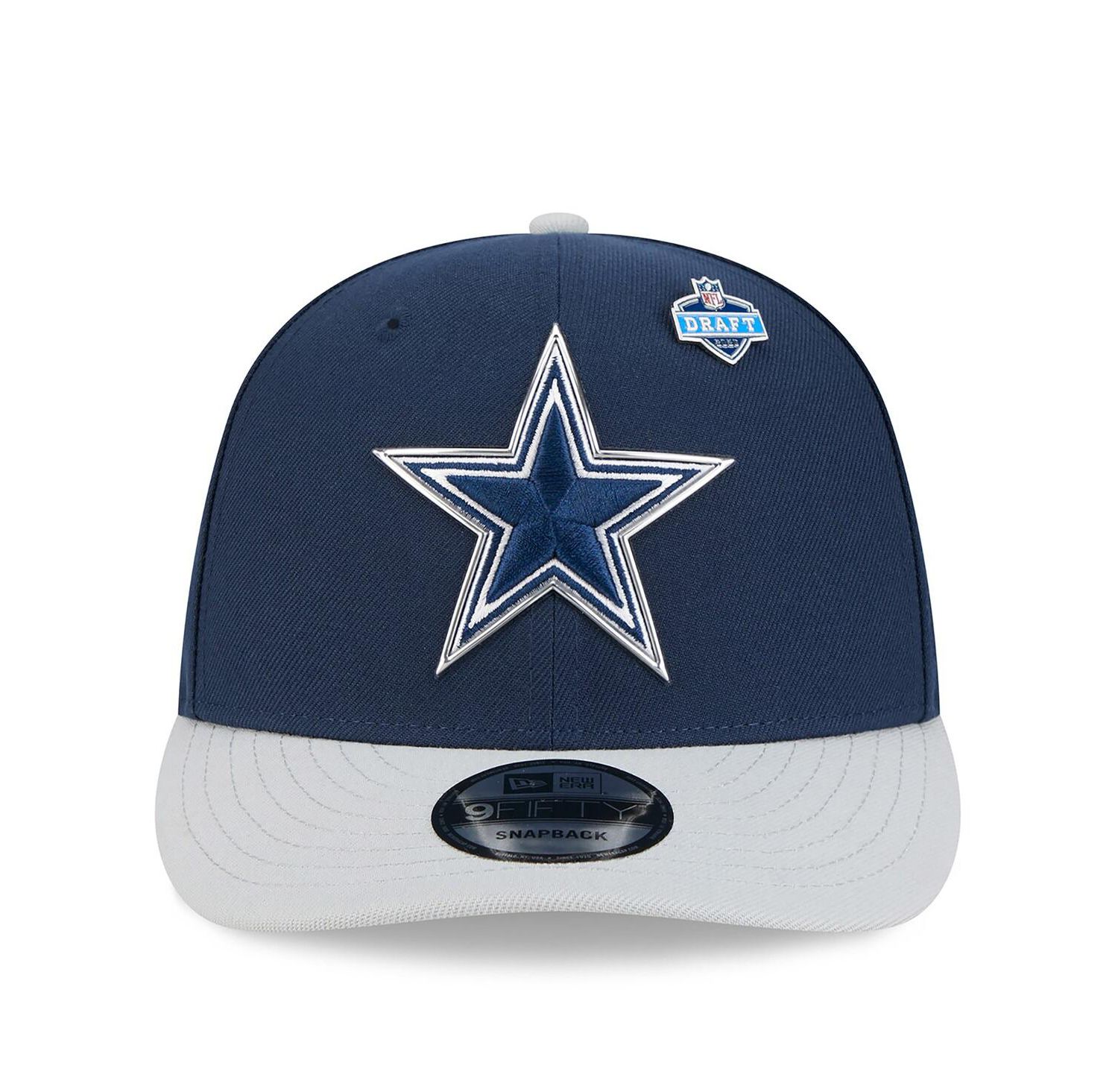 Men's Navy/Silver Dallas Cowboys 2026 NFL Draft On Stage Pre-Curved 9FIFTY Snapback Hat