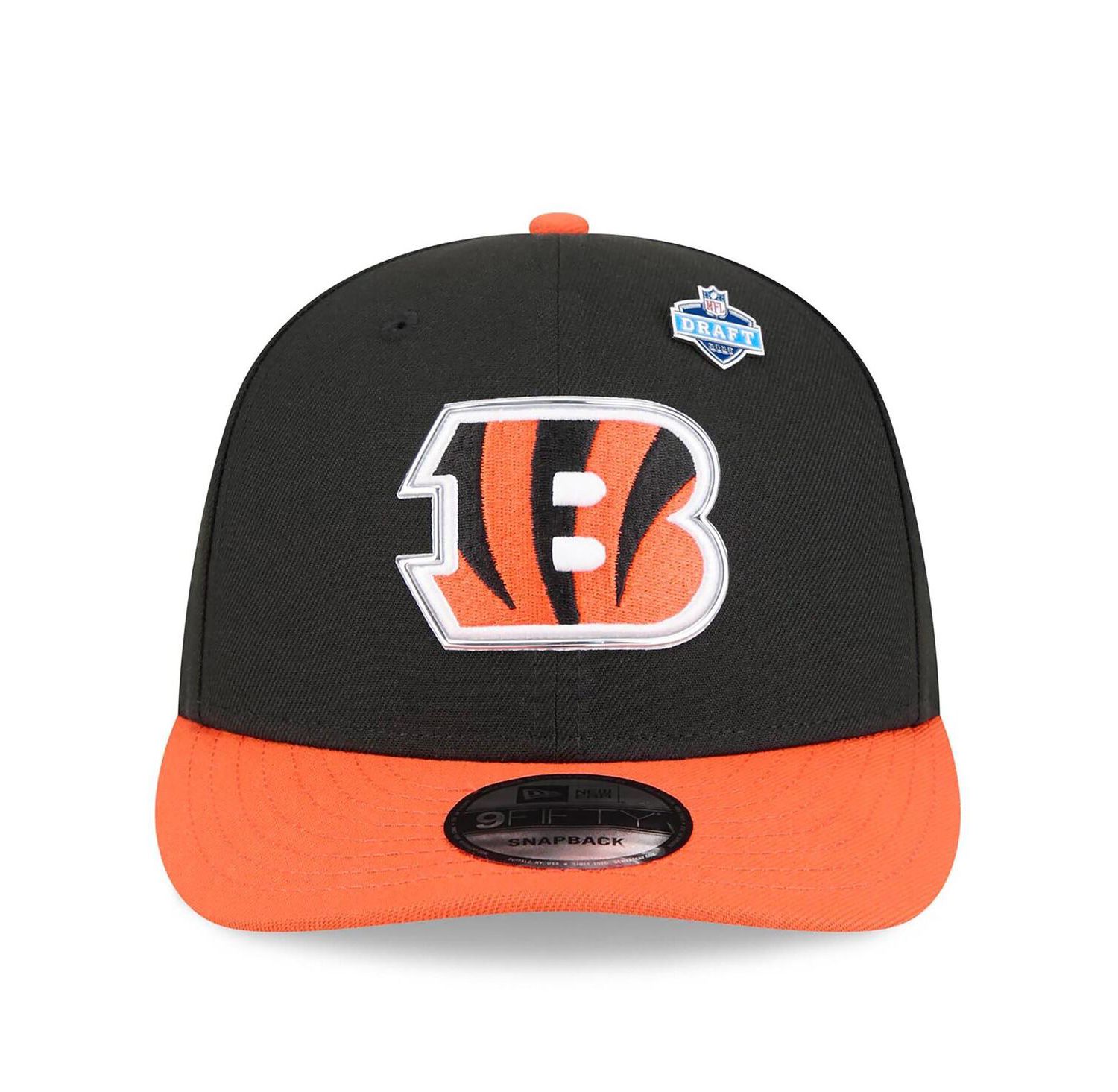 Men's Black/Orange Cincinnati Bengals 2026 NFL Draft On Stage Pre-Curved 9FIFTY Snapback Hat