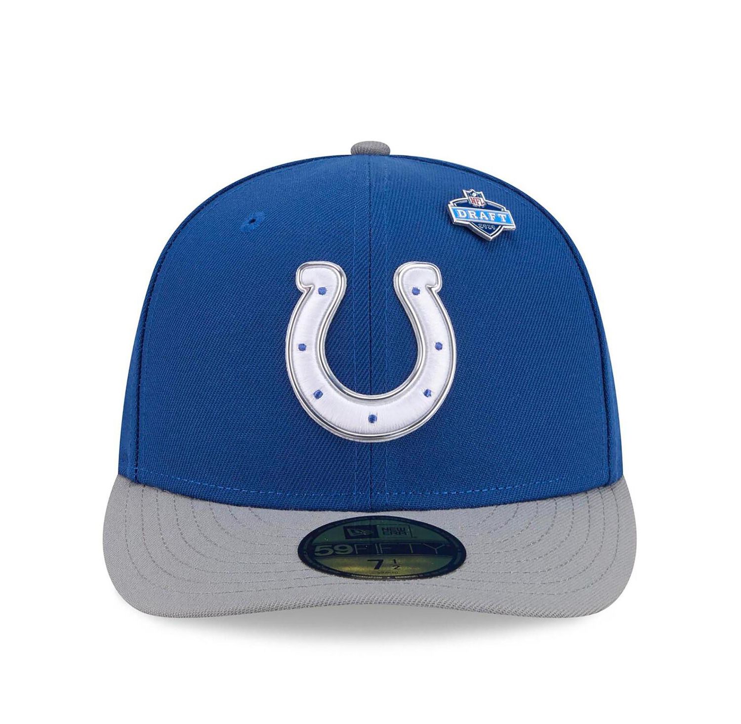 Men's Royal/Gray Indianapolis Colts 2026 NFL Draft Pre-Curved 59FIFTY Fitted Hat