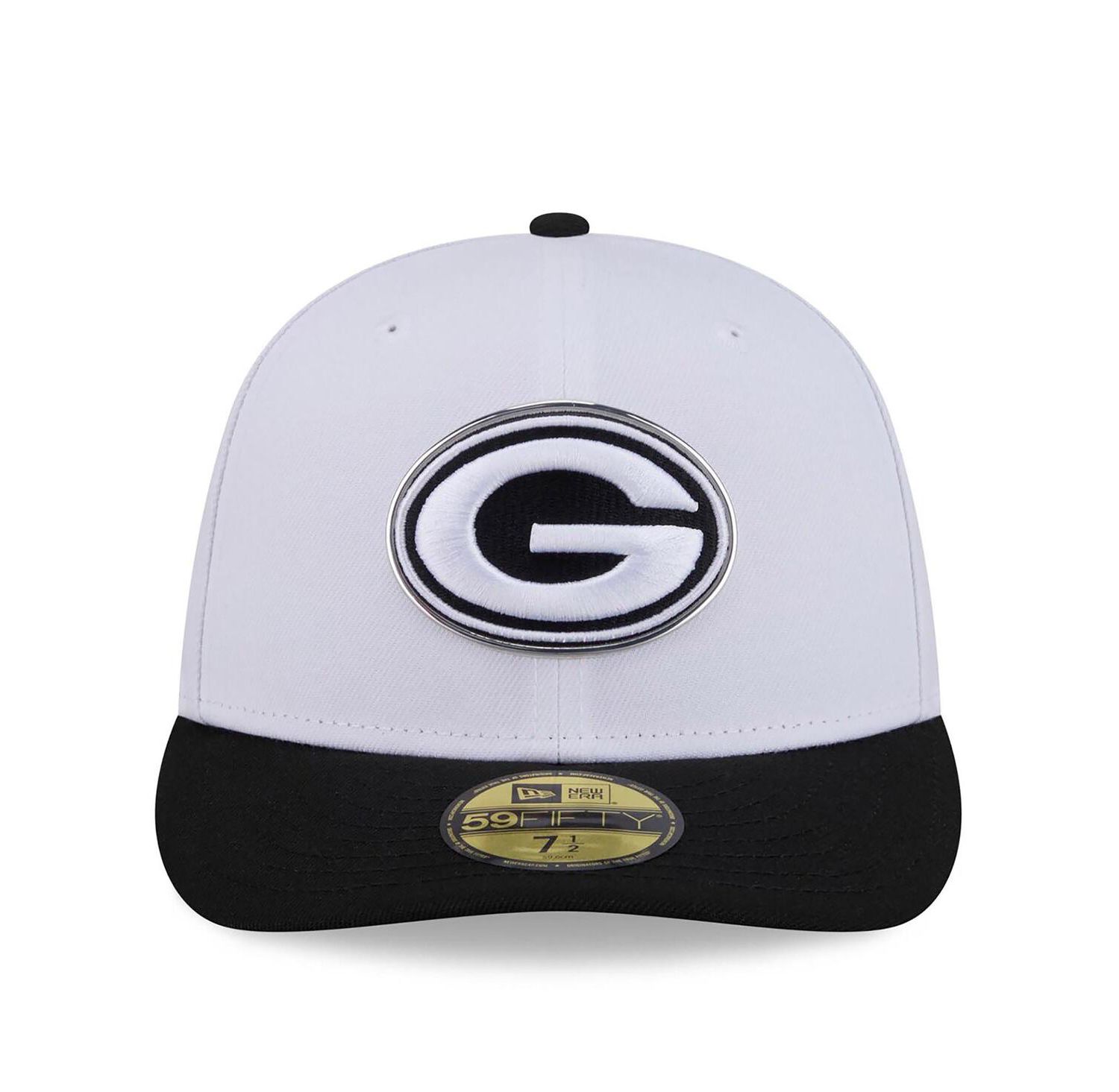 Men's White/Black Green Bay Packers 2026 NFL Draft Pre-Curved 59FIFTY Fitted Hat