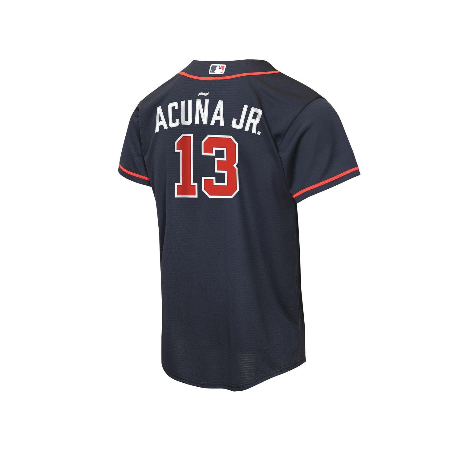 Big Boys and Girls Ronald Acu&ntilde;a Jr. Navy Atlanta Braves Alternate Replica Jersey