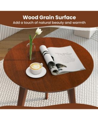 Velvet Accent Chairs Set of 2 with Round Side Table and Wood Frame