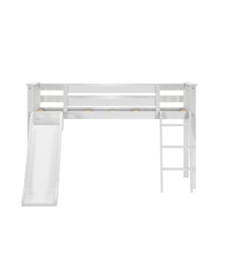 Low Loft With Easy Slide and Farmhouse Curtain