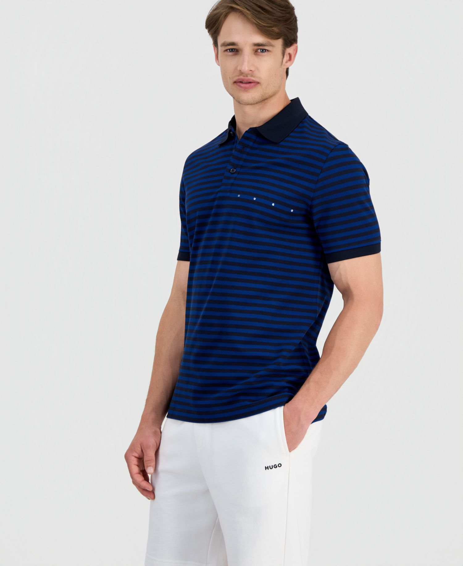 HUGO Men's Demspolo Striped Polo Shirt