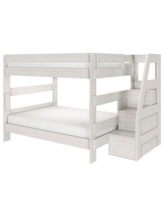 Max and Lily Modern Farmhouse Queen Over Queen Bunk Bed With Staircase