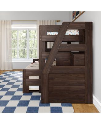 Max and Lily Modern Farmhouse Twin Over Full Bunk Bed With Staircase
