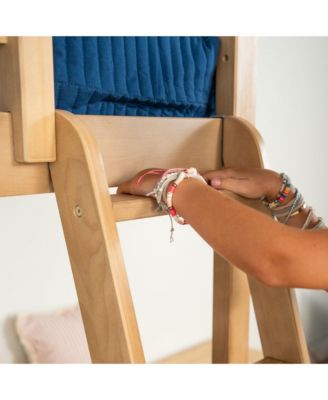 Scandinavian Loft Bed with Wraparound Desk and Shelves