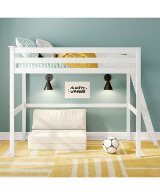 Max and Lily Classic Twin High Loft with Ladder on End