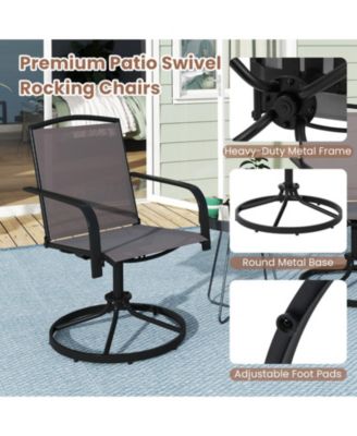 Outdoor Swivel Patio Chairs Set of 2 with High Back