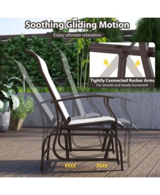 Outdoor Glider Patio Chairs Set of 2 with Ergonomic Backrest