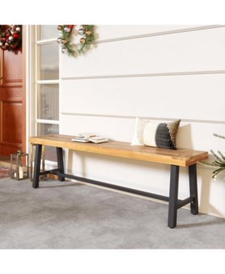 63-inch Acacia Wood Backless Outdoor Bench for 3 People