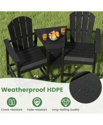 2-Seat HDPE Adirondack Chair with Built-in Connecting Tray