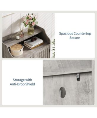 Modern Shoe Storage Cabinet with Doors, 4 Tier Organizer with Adjustable Shelves