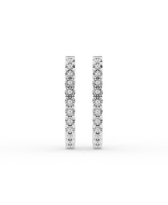 Diamond Hoop Earrings (1/4 ct. t.w.) in Sterling Silver