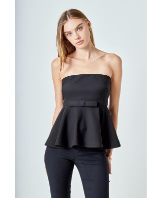 Women's Strapless Flared Top