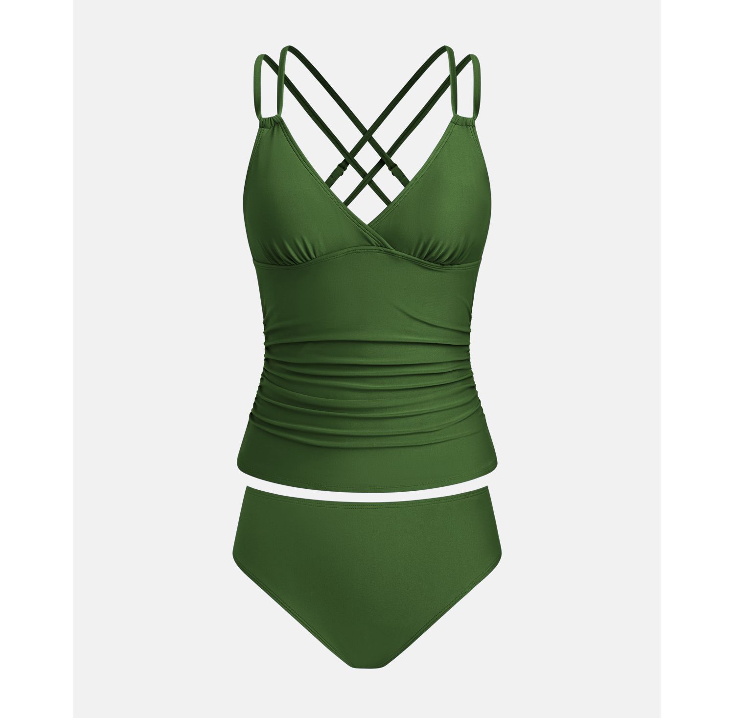 Women's Plunge Cross Back Tankini Set