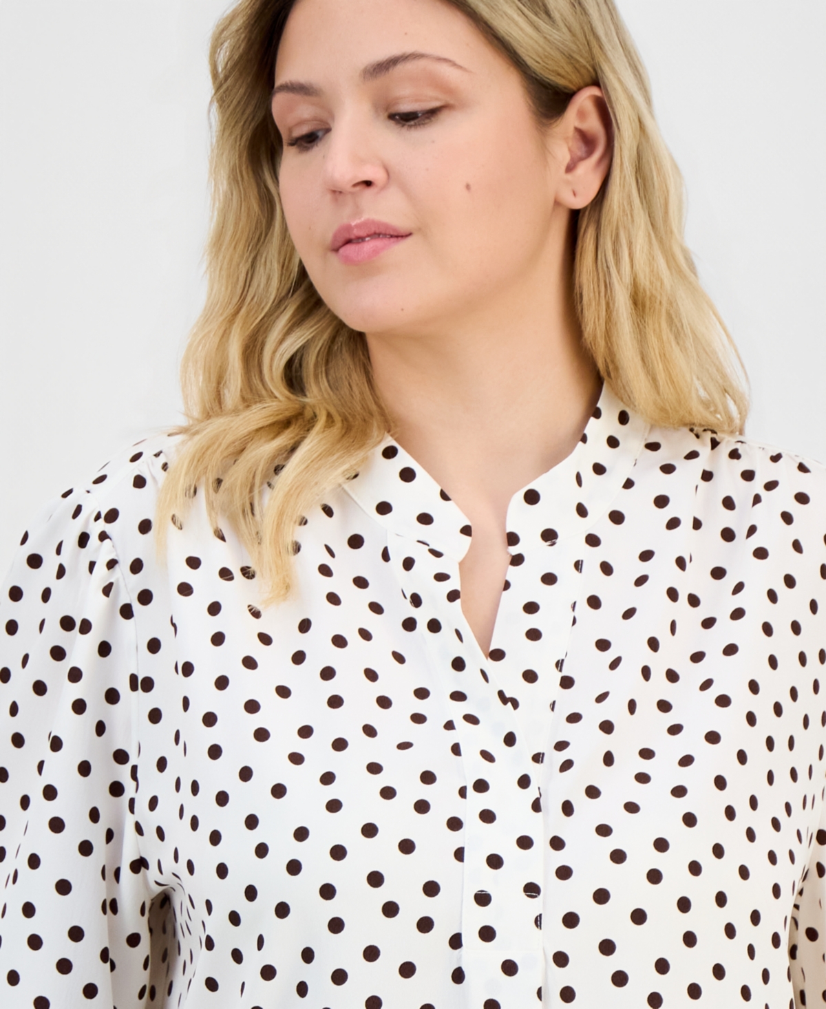 Anne Klein Plus Printed 3/4-Sleeve Blouse