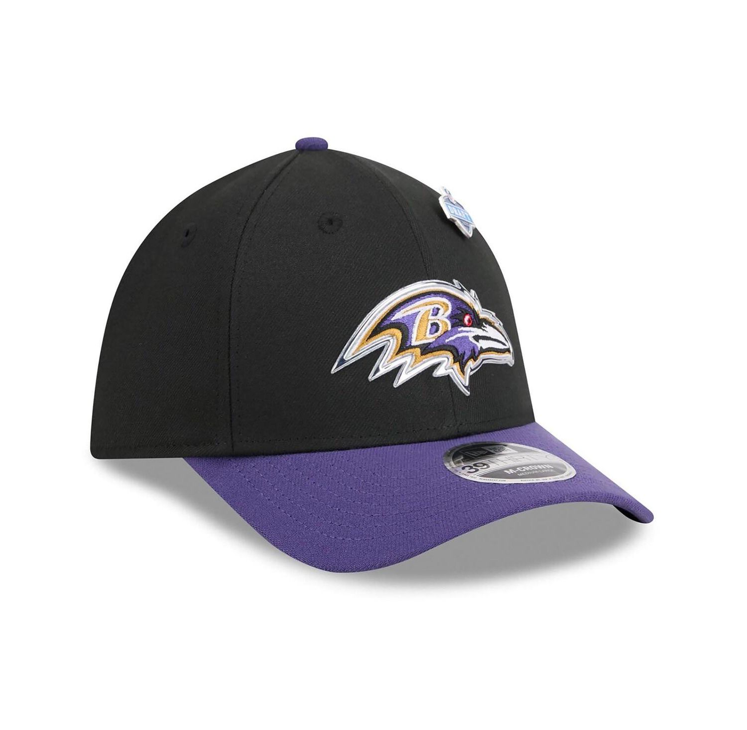 Men's Black/Purple Baltimore Ravens 2026 NFL Draft 39THIRTY M-Crown Flex Hat