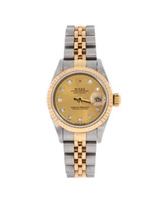 Oyster Perpetual Datejust Automatic Watch in Stainless Steel and Gold with Diamond Markers 26mm