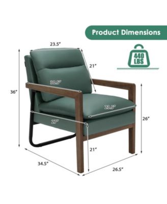 Extra-Thick Padded Single Accent Armchair with Rubber Wood Legs