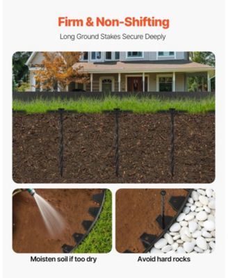 Landscape Edging Border, 10Pcs 6 ft x 1.6 inches, Plastic Garden Edging with 60 Spikes