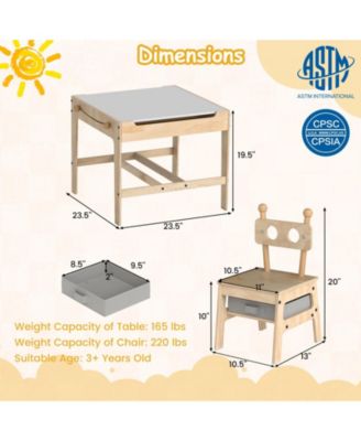 Robot-Shaped Kids Table and Chairs with Reversible Whiteboard for Ages 3