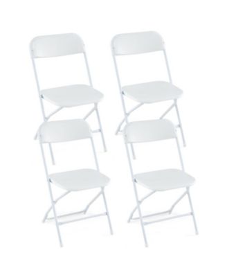 770 lbs Capacity 4-Pack Metal Folding Chairs with PP Seat and Back