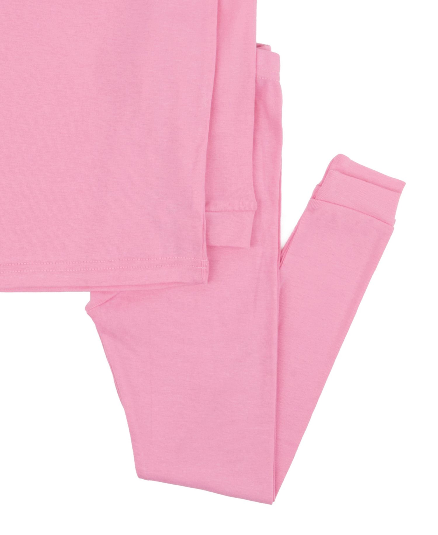 Kids Matching Family Two Piece Cotton Long Sleeve Solid Color Pajamas 6-14