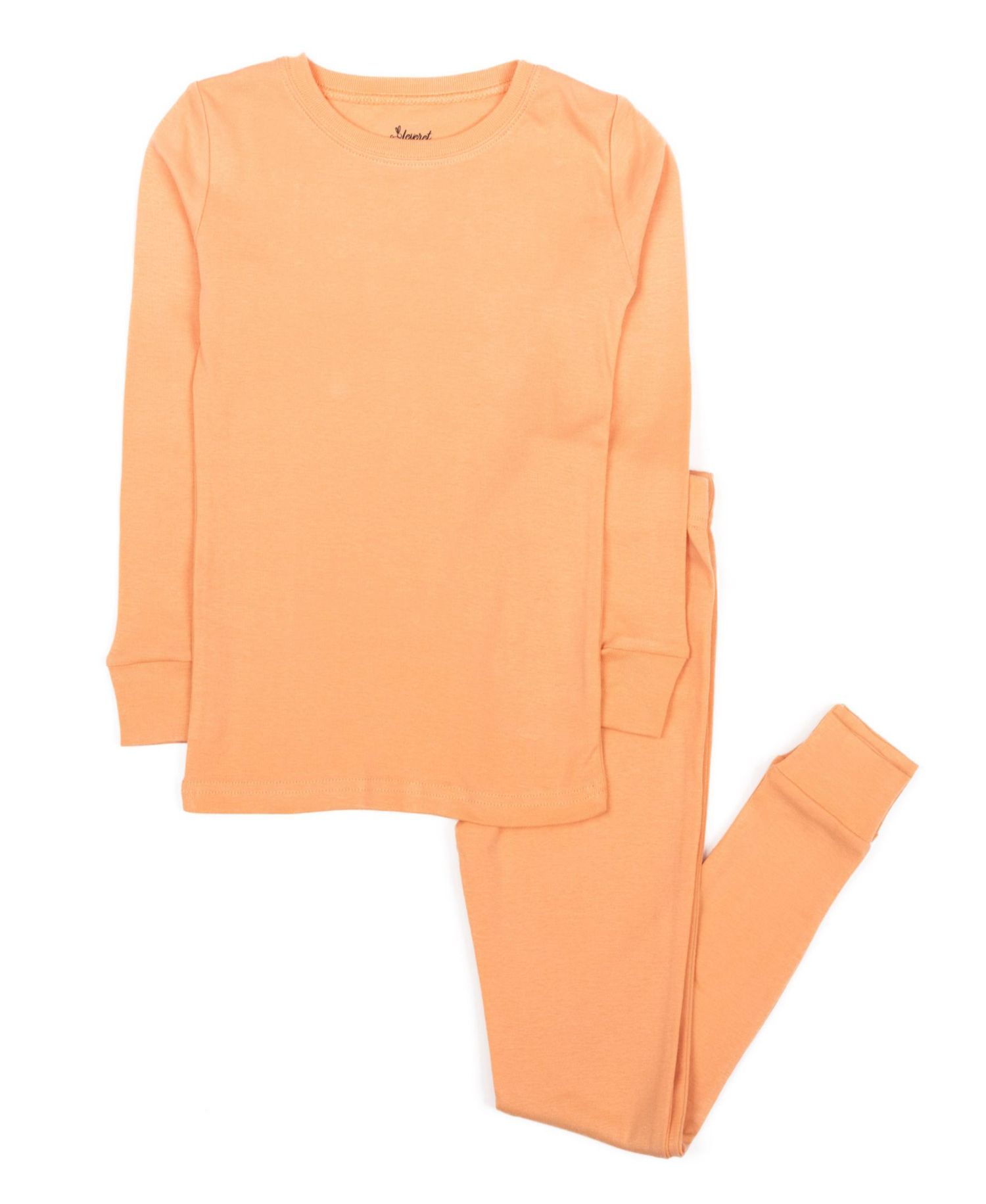 Toddler Matching Family Two Piece Cotton Long Sleeve Solid Color Pajamas 2T-5T