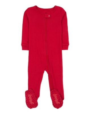 Baby Unisex Solid Color Cotton Footed One-Piece Pajamas