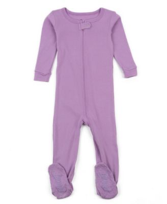 Baby Unisex Solid Color Cotton Footed One-Piece Pajamas