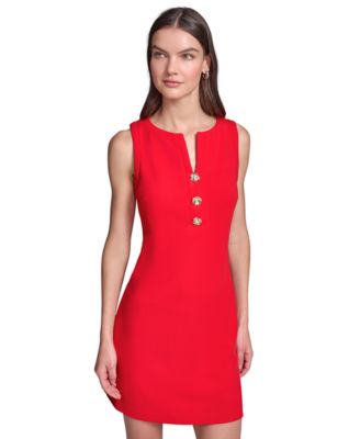 Women's Notch-Neck Sleeveless Knee-length Dress