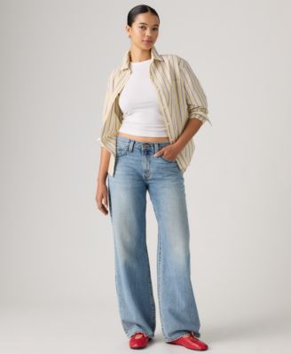 Women's Middy Balloon Mid-Rise Denim Loose Jeans