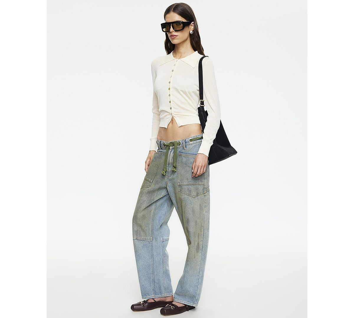 Lioness Women's Rush Hour Tie-Front Side Jeans view 8 — MAYCSS fashion products