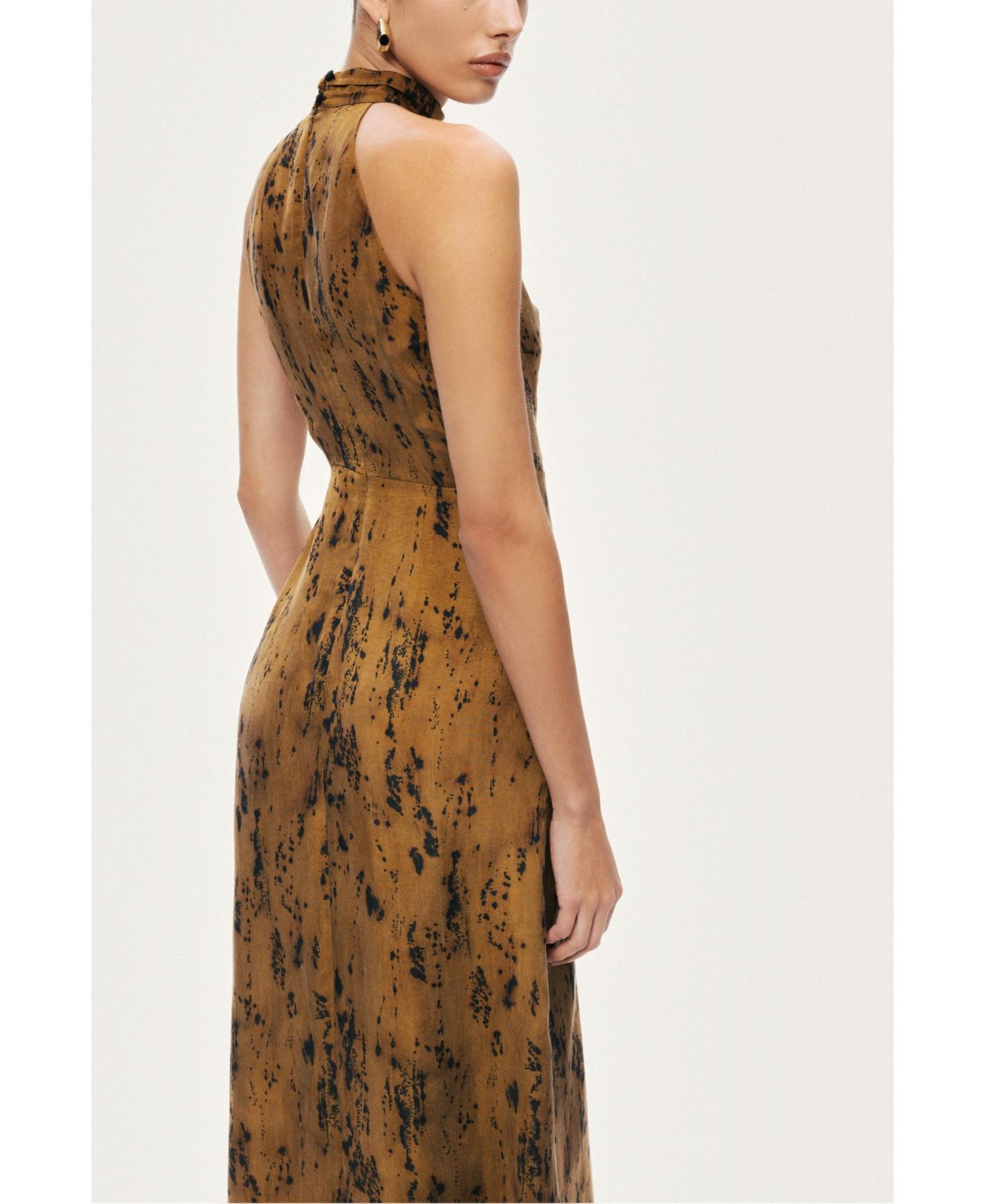 Women's Printed Halter-Neck Maxi Dress