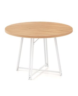 47 in Round Kitchen Table with Cross Base for 4-6 People