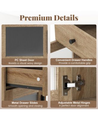 Farmhouse Nightstand with Drawer and Cabinet Storage