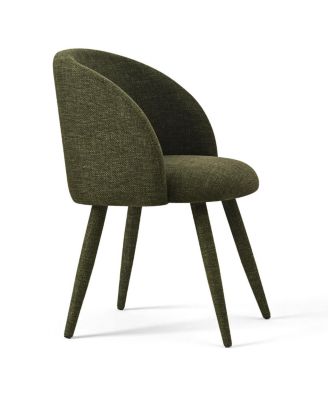  Set of 2 Fabric Upholstered Arm Dining Chairs with Metal Legs
