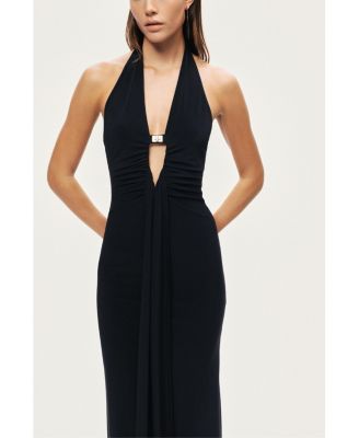 Women's Halter Neck Cut-Out Maxi Dress
